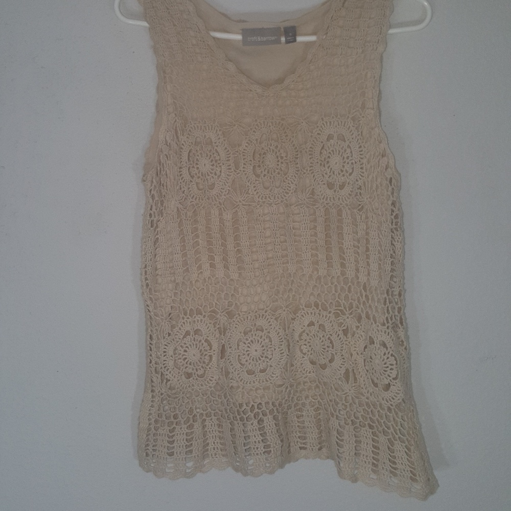 Croft & Borrow Tan Laced Tank Top
